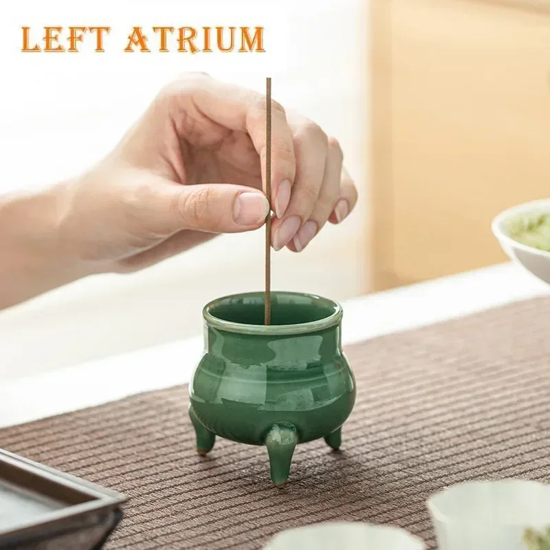 

Yue Kiln Celadon, трехногий держатель для благовоний, держатель для благовоний Zen, репеллент от комаров, аромат для благовоний, чайная посуда, аксессуары для рукоделия