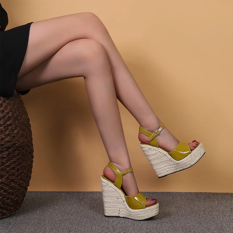 

Женские босоножки на высоком каблуке, плетеные, с круглым носком, летние, модные, с подкладкой из ПУ, обувь для пар