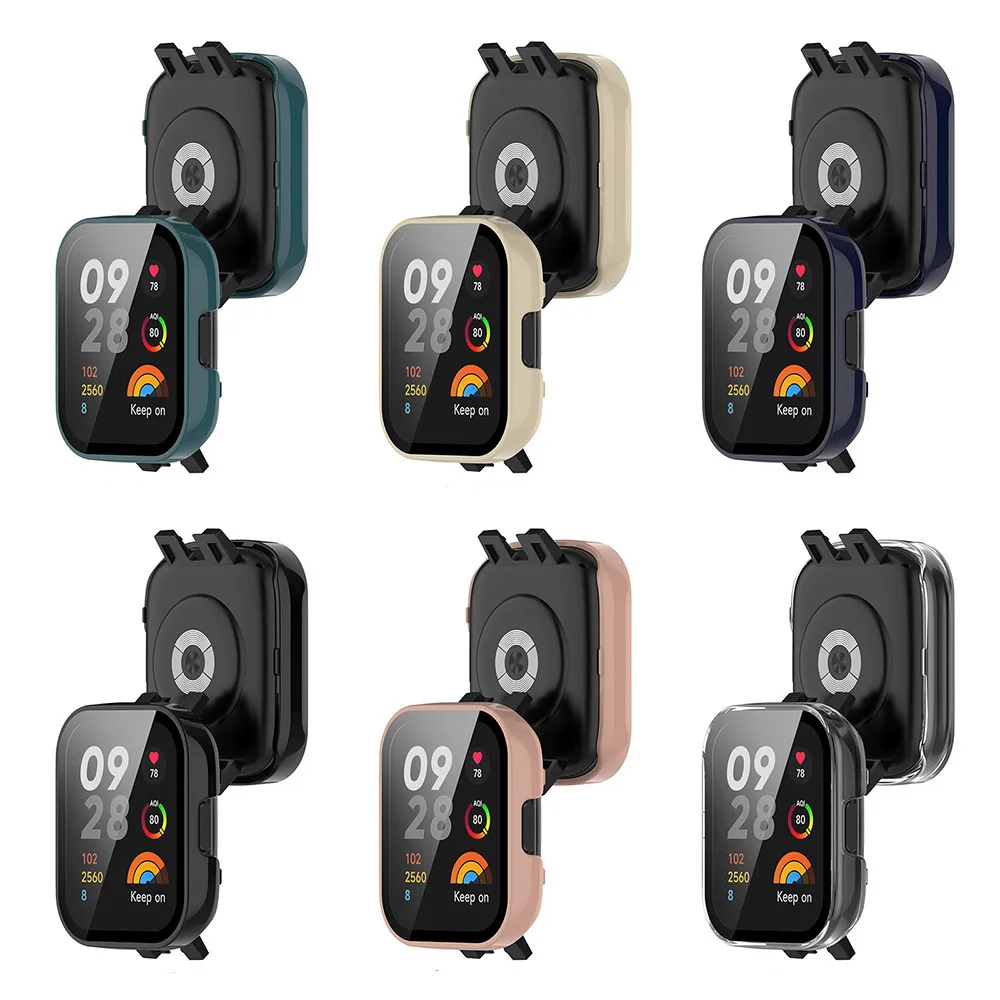 Protector de pantalla de vidrio templado para Redmi Watch 3, funda protectora, marco de carcasa, PC +