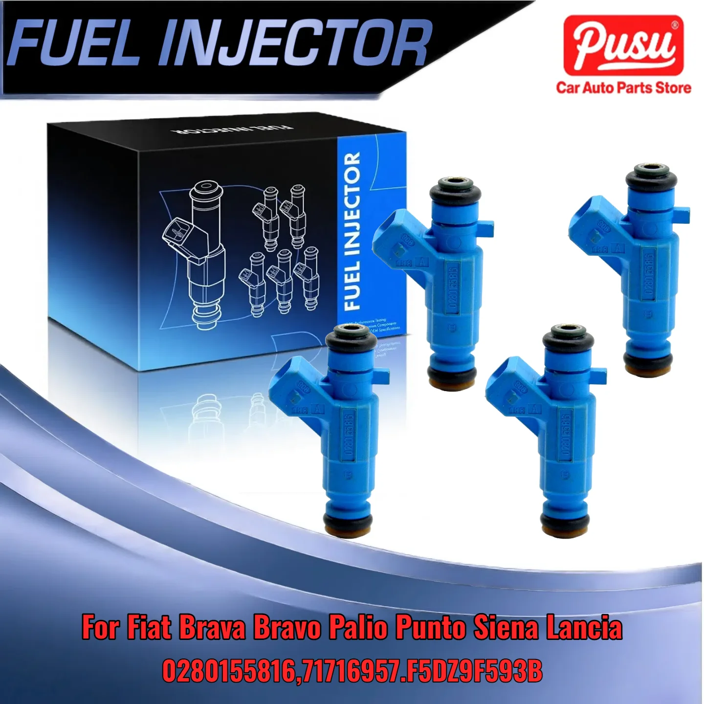 

4x Fuel Injector For Fiat Punto Palio Brava Bravo Siena Lancia 71716957 0280155816