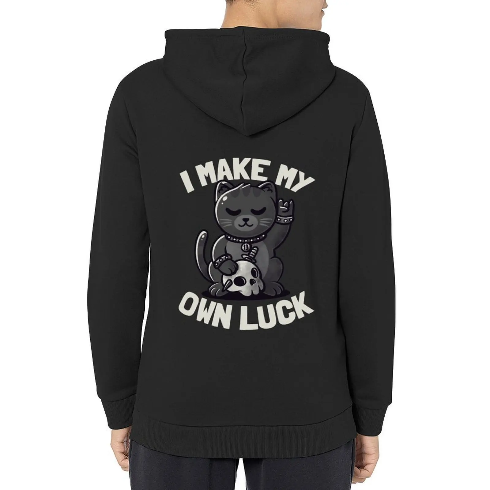 

I Make My Own Luck Cute Evil Beckoning Cat Gift Hoodie anime clothing graphic t shirts men mens clothes hoodie oversize