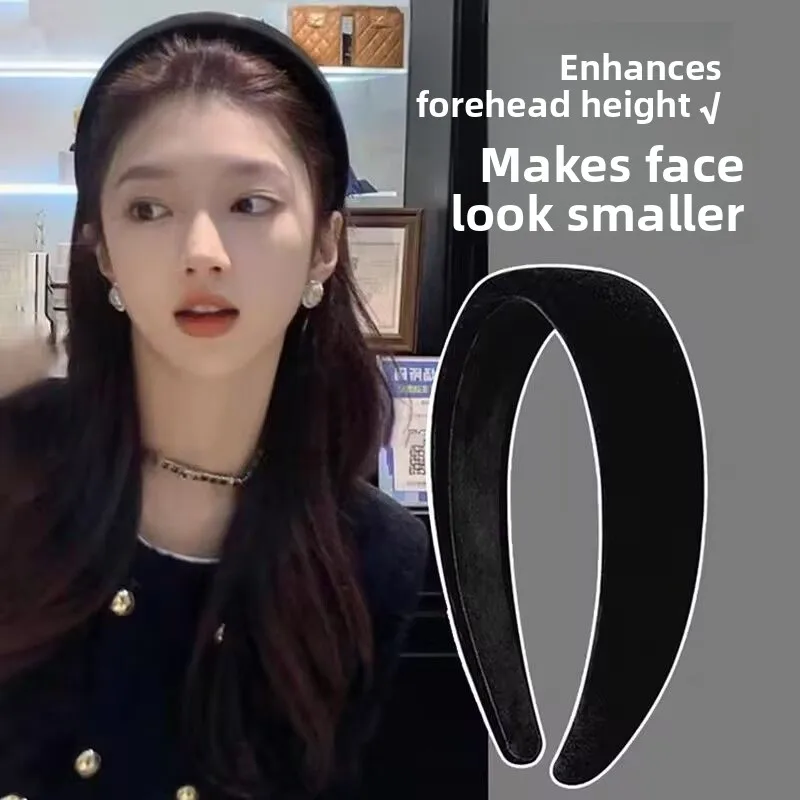 

Velvet Headband Vintage Hong Kong Sle High Forehead Headwear Elegance Retro Faion Women's Accories Hairband