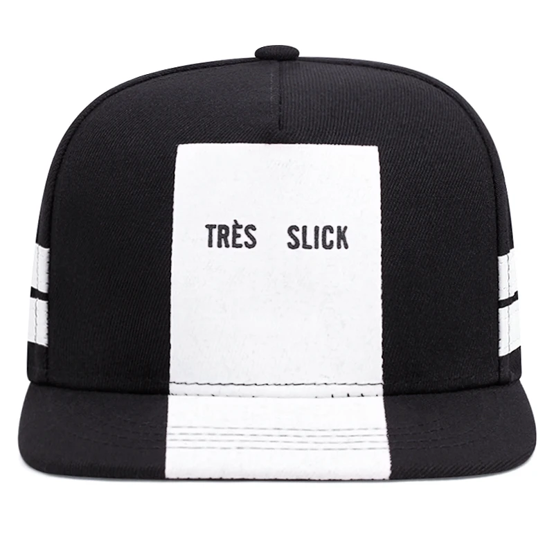 New TRES SLICK Striped Flat Edge Hat Street HipHop Hat Outdoor Leisure Decorative Hat Sunshade Hat Male Female Same Baseball Hat