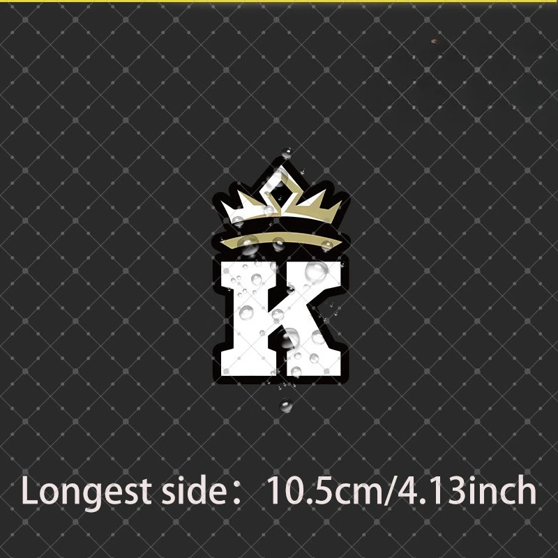 1PC Stylish "K" with Crown Decal - Waterproof Durable Vivid Sticker for Cars Laptops Phones - Royal-themed Personalization