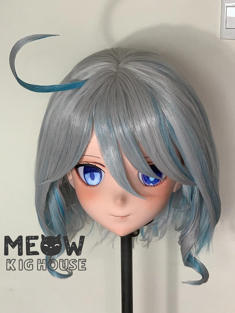 (MEO448) Customize Handmade Full Head Lockable Crossdress Male to Female Japanese Cartoon Anime Game Character Kigurumi Mask