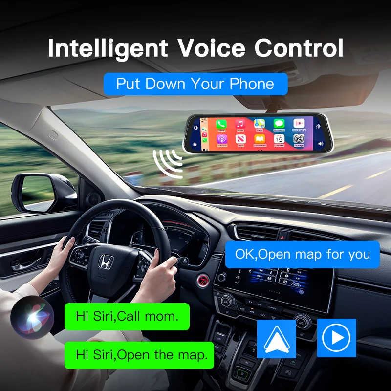 9,66 Zoll Stream Media Auto DVR 1920*1080P Auto Black Box Vollbild Touch Kamera Recorder Dash Cam