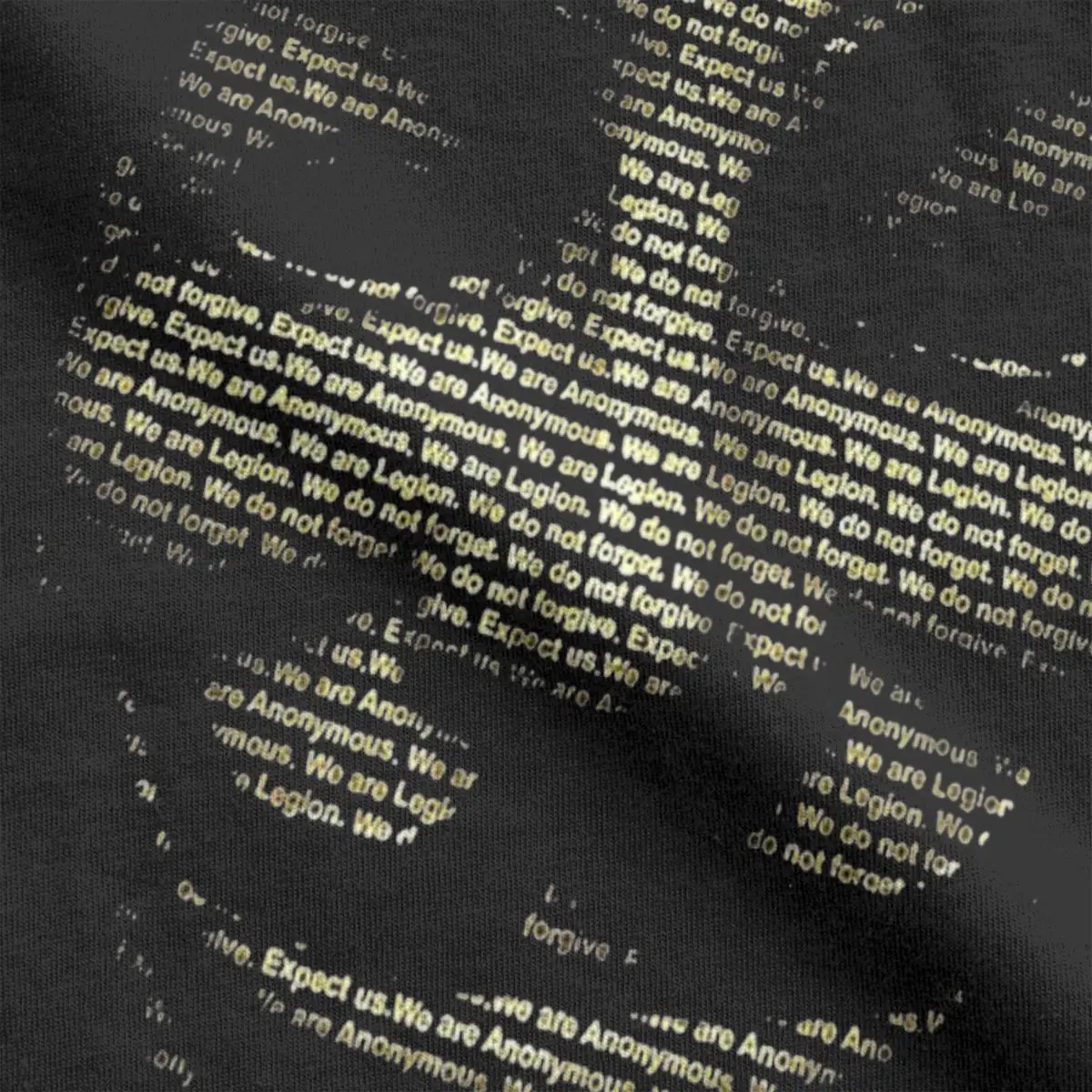 نحن مجهول الخامس للثأر تي شيرت للرجال الجدة القطن الخالص تي شيرت Crewneck قصيرة الأكمام تي شيرت الطباعة الملابس