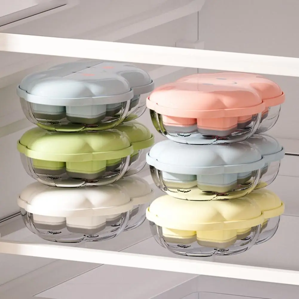Baby Safe Ice Mold Mini Ice Cube Tray Set with Lids Easy-release Silicone Plastic Mold Stackable Leak-proof Freezer for Kitchen