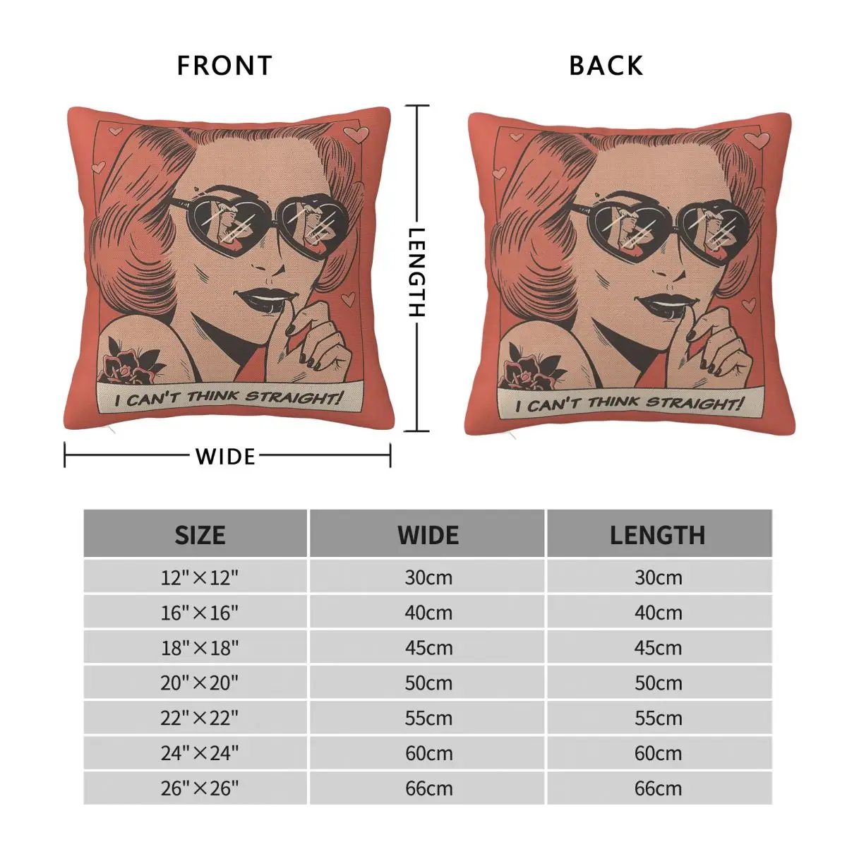 I Can't Think Straight LGBTQ Square Pillowcase Polyester Linen Velvet Printed Zip Decorative Throw Pillow Case Car Cushion Cover
