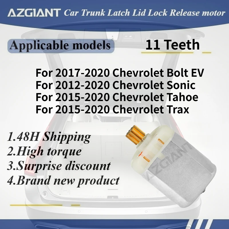 Para Chevrolet Bolt EV/Sonic/Tahoe 2017-2020 AZGIANT Actuador de bloqueo de maletero de coche Reemplazo de Motor de liberación de pestillo 11 dientes