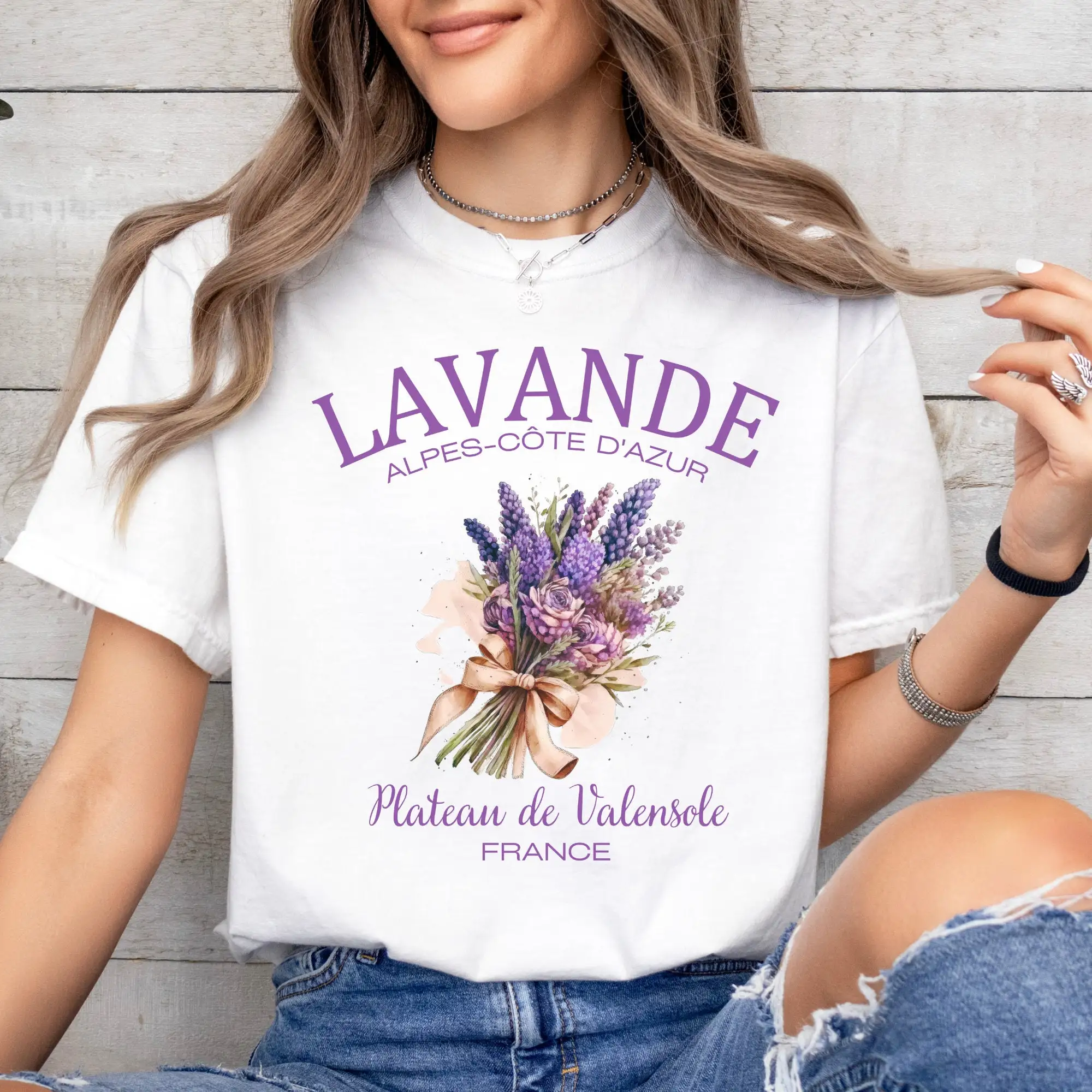 French Lavender Cottagecore T Shirt Lavande Provence France Botanical Comfort Colors Visit Plateau de Valensole