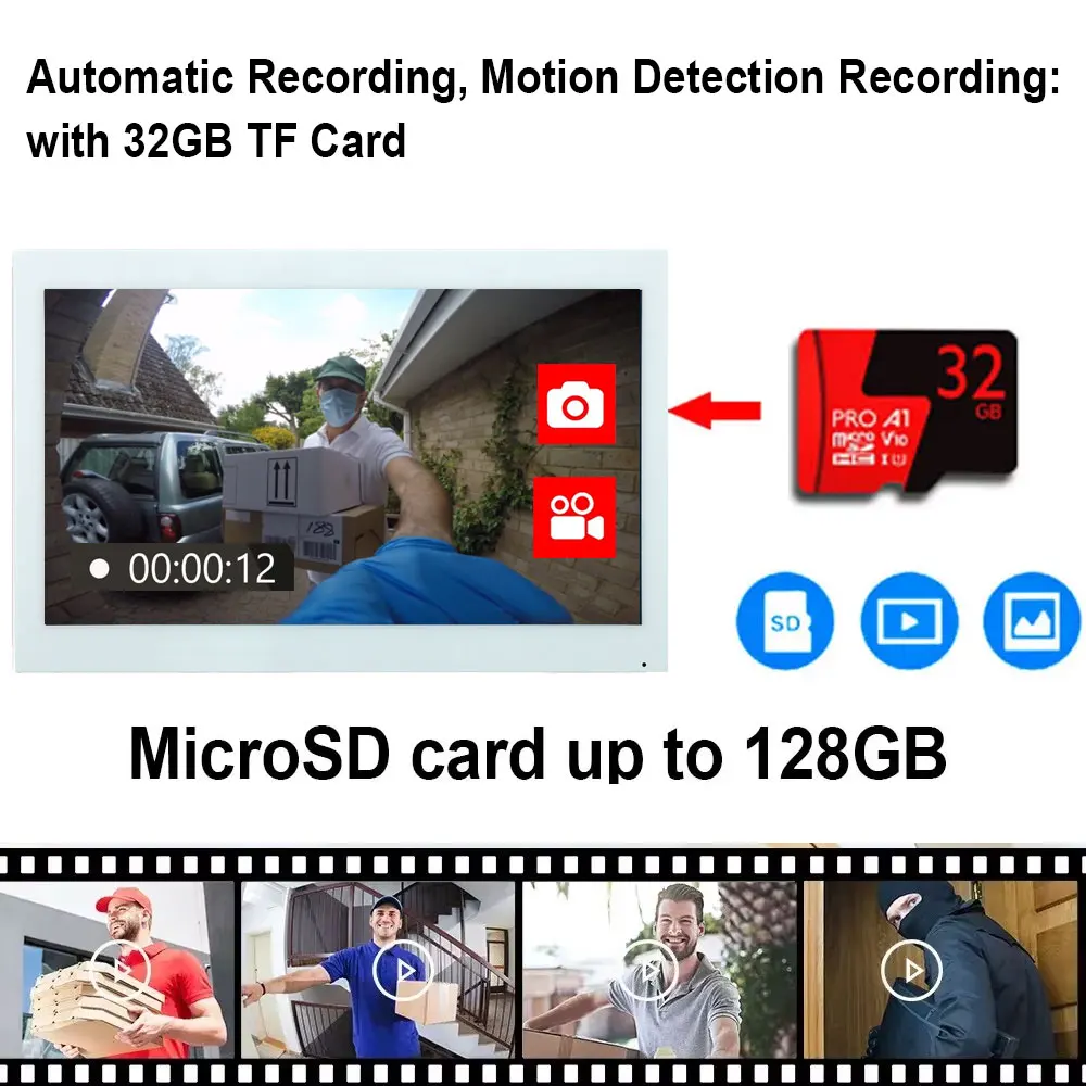 7 Inch Tuya 10 inch 5G Wifi Smart HD Video DoorPhone Intercom System with 1080P IR Doorbell APP/Password/Card Swipe TouchScreen