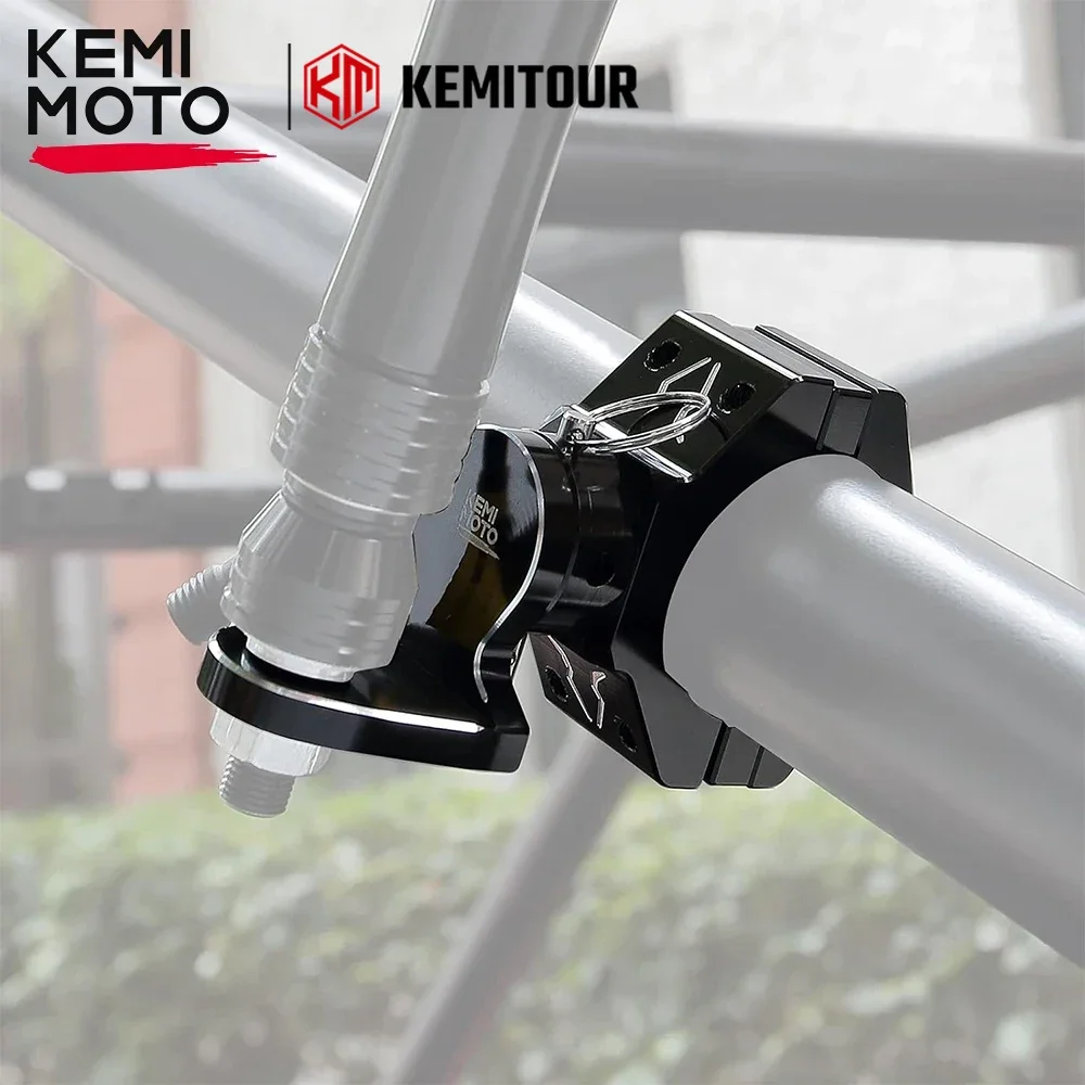 

KEMiMOTO UTV Whip Mount Quick-Release CNC-Machined 360° Adjustable Fit 1.75"-2" Roll Bar For Can-am Maverick X3 Max For CFmoto