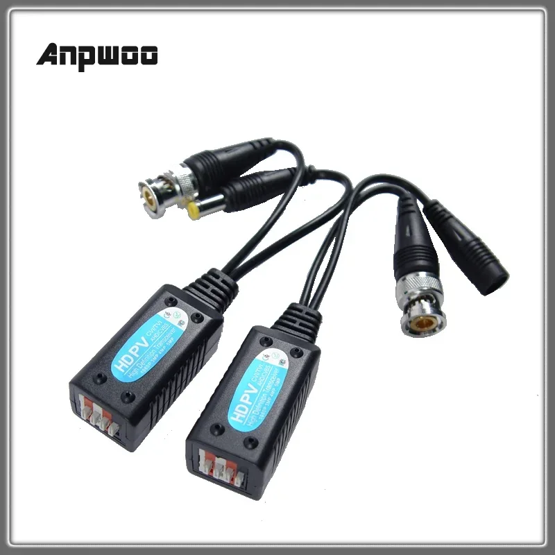 Cat5 CCTV UTP Video Balun Twisted BNC CCTV Passive Transceivers For 2MP 3MP 4MP For HD CVI/AHD/TVI IPC Anpwoo 500PH 200M Range