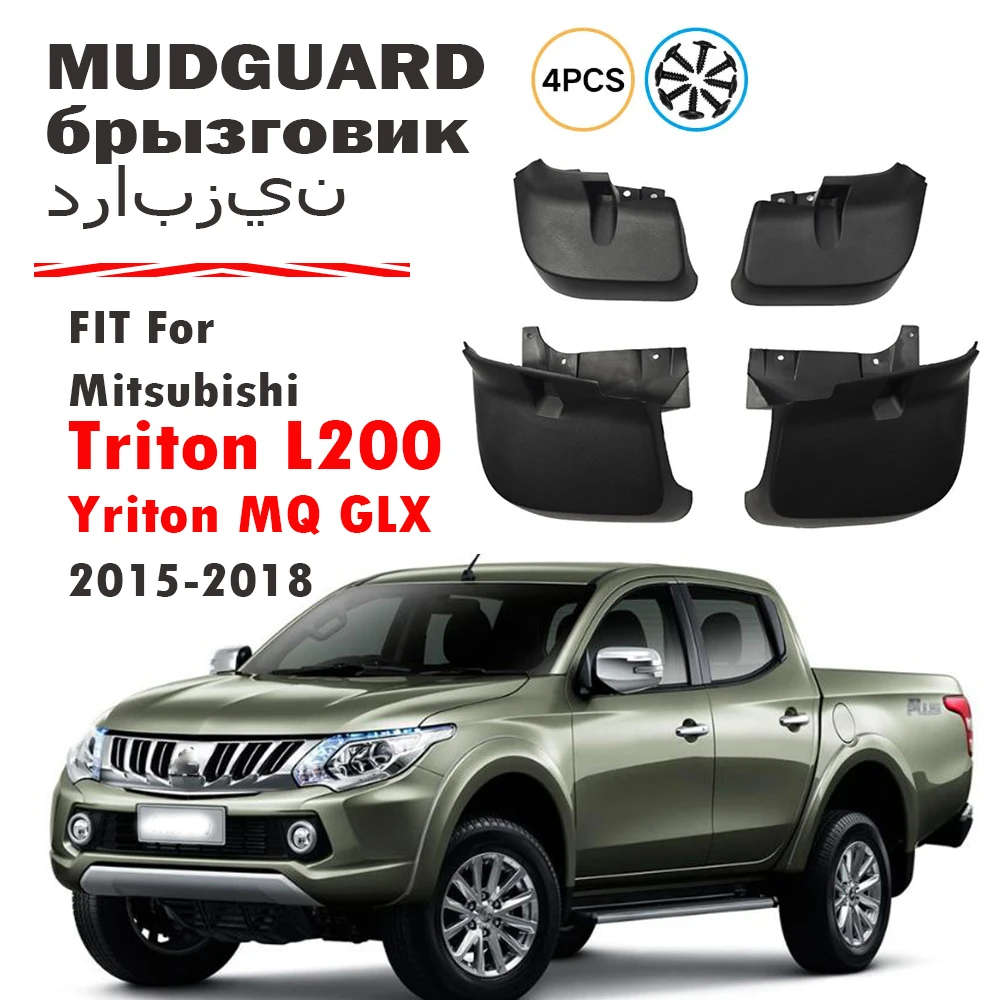

For Mitsubishi Triton Yriton MQ GLX L200 Mud Flap Splash Guard Mudguard Fender Mud Flaps Accessories 4pcs 2015 2016 2017 2018