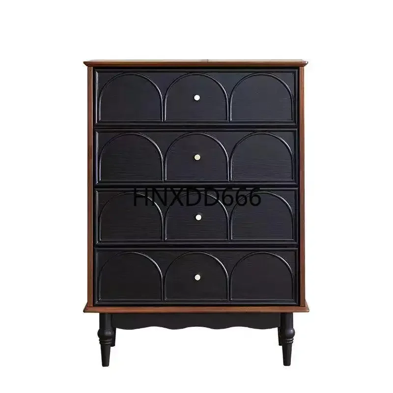 Solid wood four-chest cabinet color matching bedside storage locker