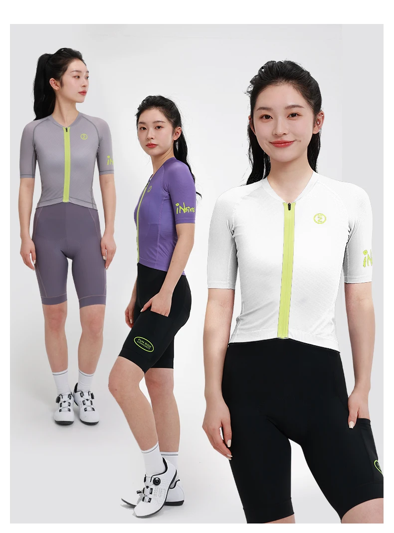 INBIKE 2025 Damen-Radtrikot, kurzärmelig, Mountainbike-Oberteil, Hemd für Damen, besonders atmungsaktiv, Fahrrad- und Fahrradbekleidung – Detail 7