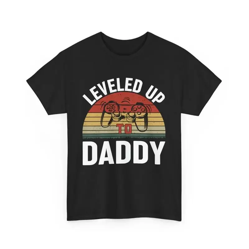 Father's Day Gaming Gamer Retro Leveled Up To Daddy T shirt