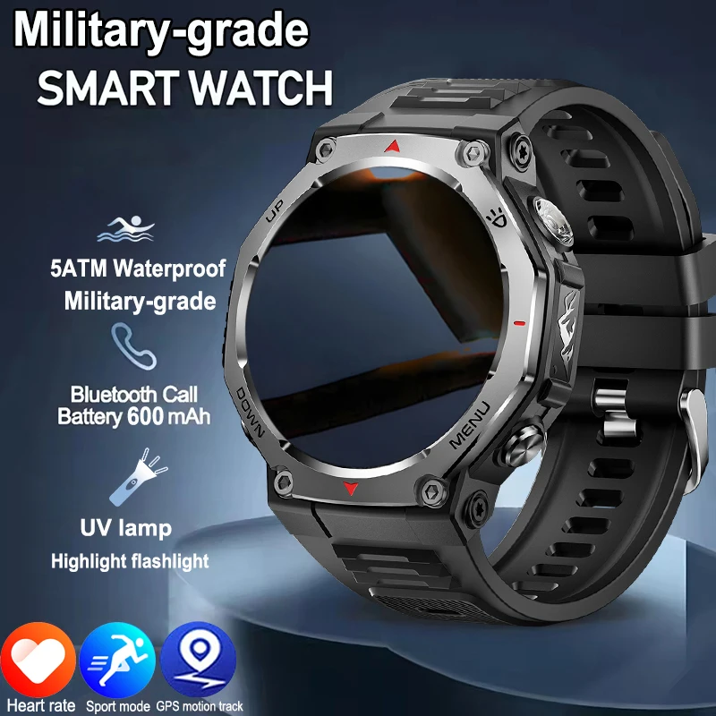 2026 New Outdoor Sports Smart Watch Men 5 ATM Waterproof GPS Motion Track Fitness Tracker Heart Rate Bluetooth Call Smart Watch