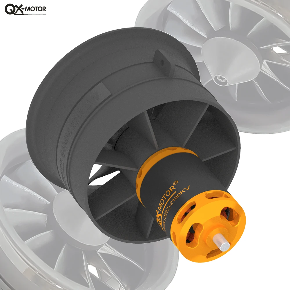 QX-MOTOR QF2611 series 3300kv~4600kv brushless motor, 50mmEDF, matched with 40A ESC, suitable for remote-controlled drone toys