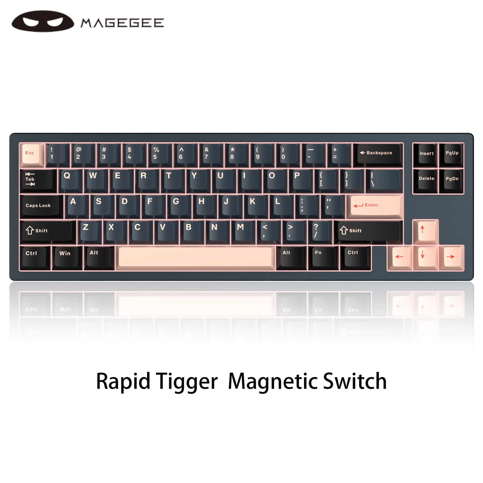 MageGee Captain72 Rapid Trigger Magnetic Switch Gasket Mechanical Keyboard, CNC RGB Wired w/Adjustable Actuation, Hot Swappable