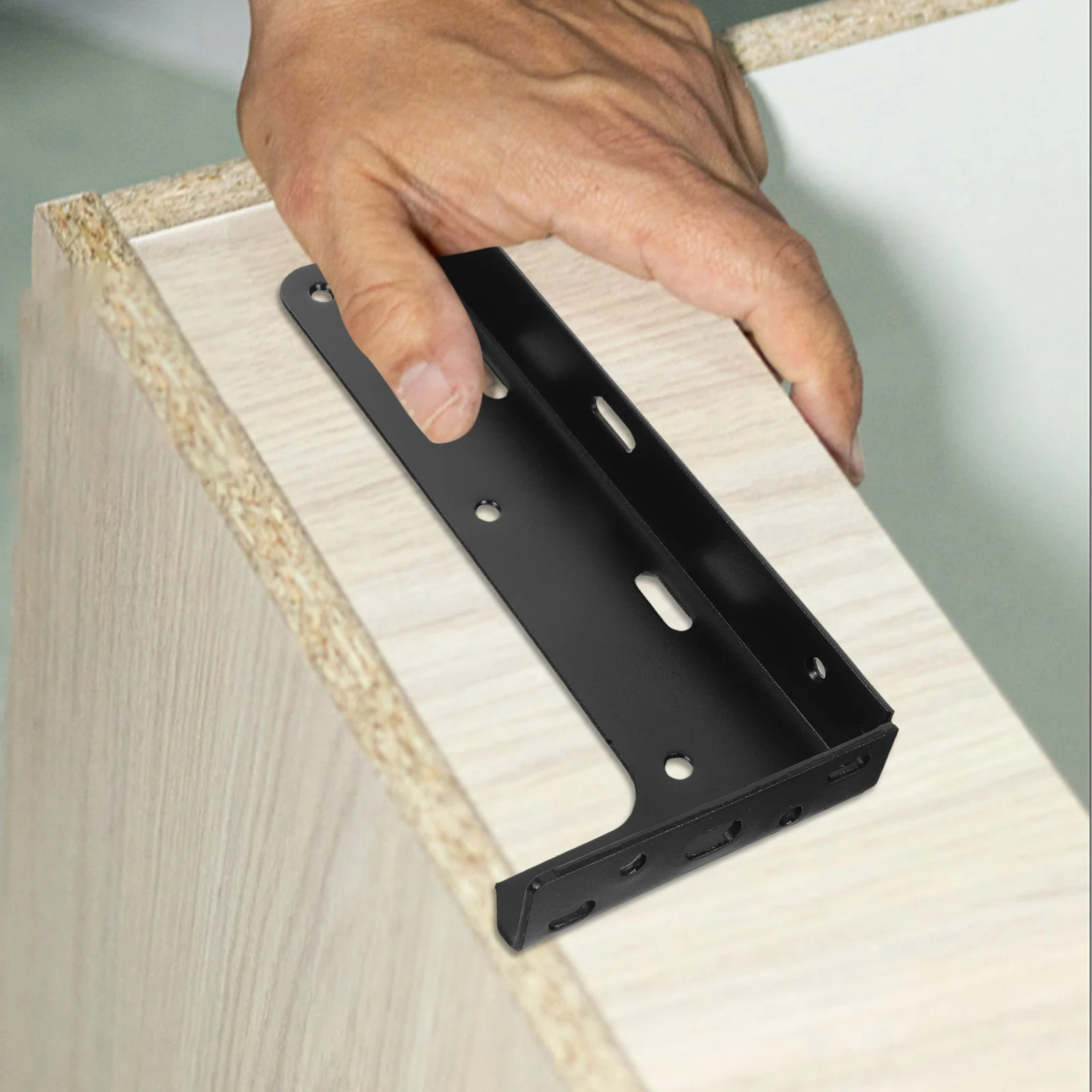 

2Pcs Heavy Duty Wall Floating Cabinet Brackets Matte Black Metal Shelf Mounting Brackets for Kitchen Bathroom Cabinet Hanging