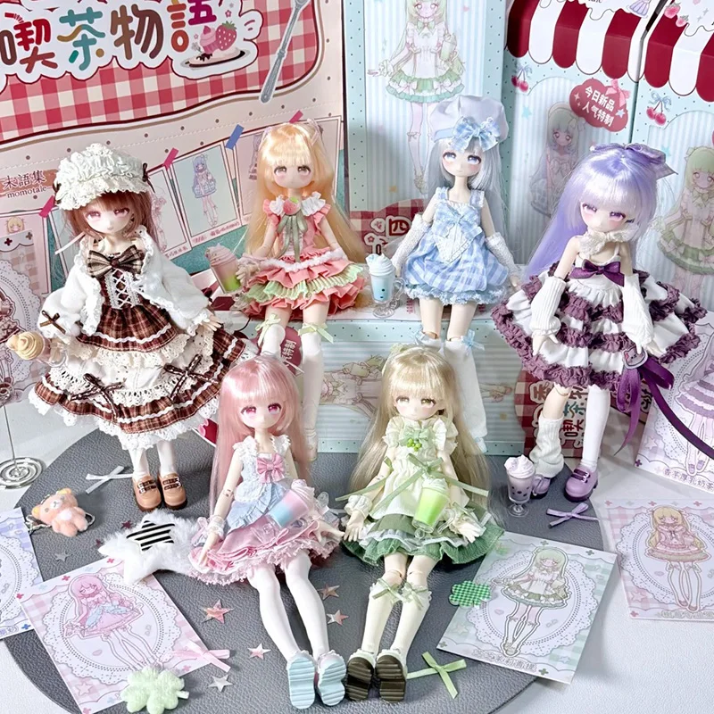 

Momotale Four Seasons Tea Tales Series Bjd Blind Box Action Rooted Hair Mystery Box Ornament Collectible Figure Gift In Stock