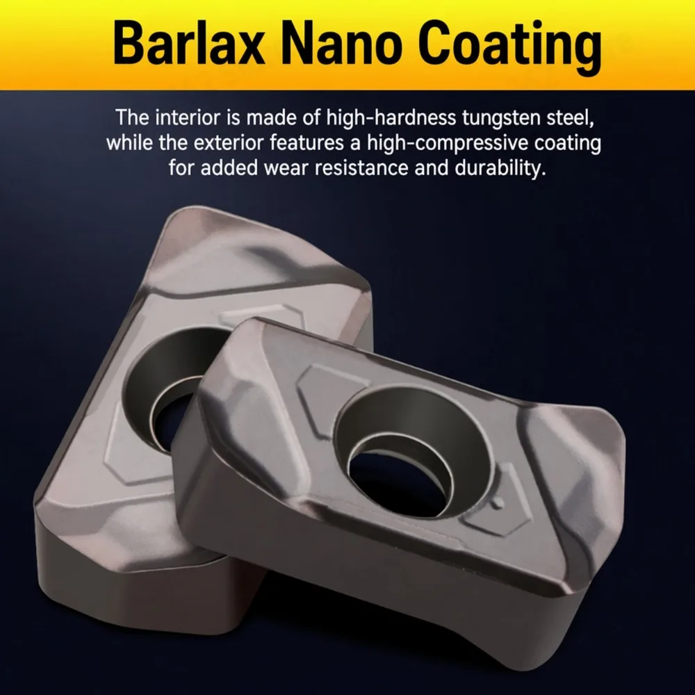 LNMU0303ZER Carbide Milling Insert Balzers Coated 65% Performance Boost for Stainless Steel 201 304 316 HRC45 Roughing
