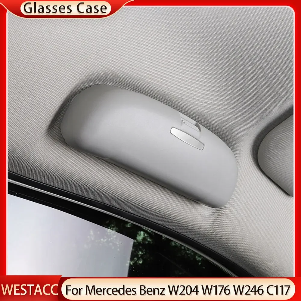 Car Glasses Case for Mercedes Benz W203 W204 W205 W164 W176 W245 W246 CLA C117 A B C Class Sunglasses Box Holder Accessories