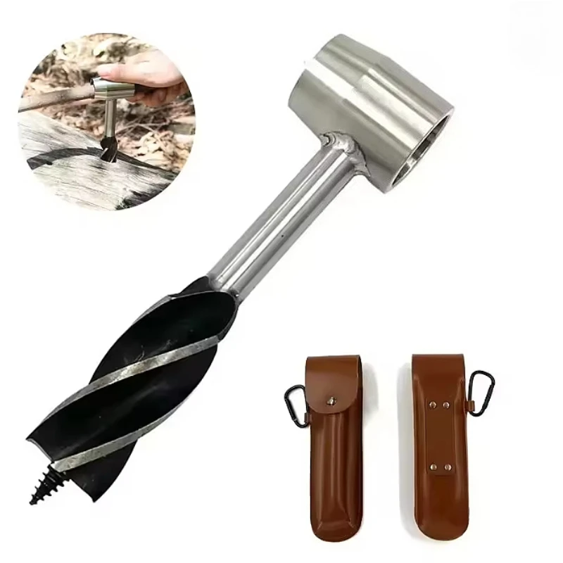 

Manual Hand Drill for Woodworking, Outdoor Survival Multi-Tool, Portable Hand Twist Drill for Wood Boring & DIY Projects