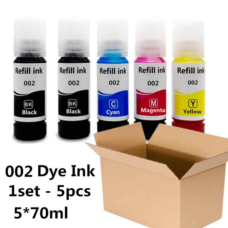 Dye Ink 002 Refill Ink For Epson 002 supply L1119 L3108 L3115 L3151 L3118 L3119 L3156 L3158 L1118 L3153 L4158 L4168 Printer