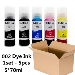 Dye Ink 002 Refill Ink For Epson  002 supply L1119 L3108 L3115 L3151 L3118 L3119 L3156 L3158 L1118 L3153 L4158 L4168 Printer