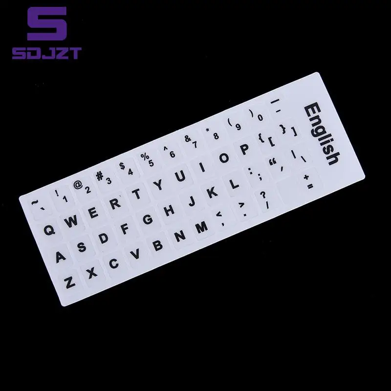 1pc English Keyboard Replacement Stickers White on Black Any PC Computer Laptop