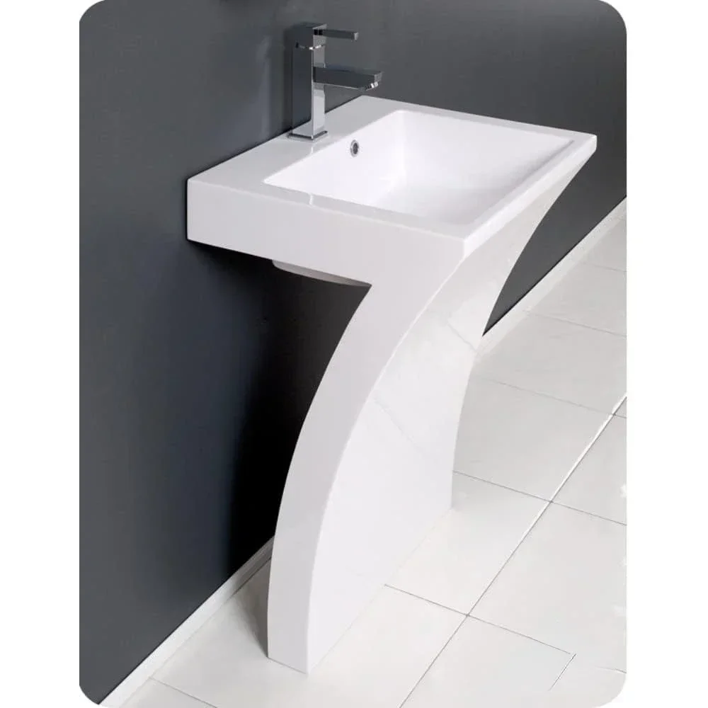 

23 inch White Pedestal Sink bathroom wash basin