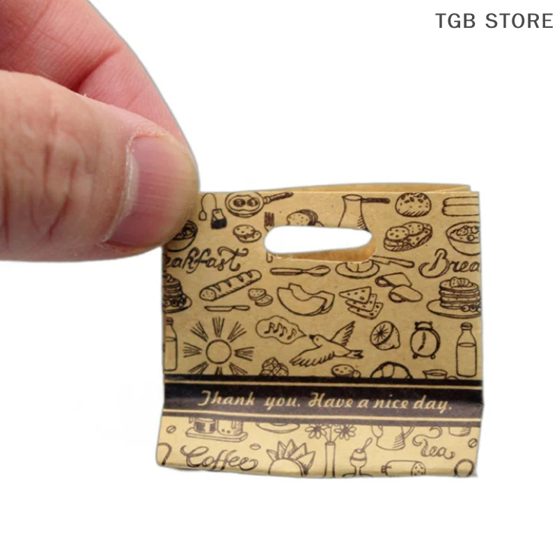2 Stuks 1/12 Mini Lege Broodzak Koeienhuid Papieren Zak Model Poppenhuis Voedsel Verpakking Zakken Poppenhuis Accessoires