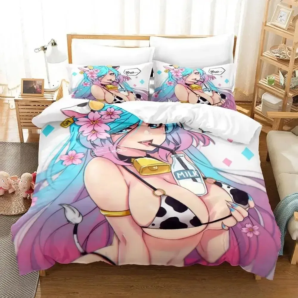 

New Sexy Girls Silvervale Vtuber Bedding Set Single Twin Full Queen King Size Bed Set Adult Kid Bedroom Duvet cover Sets Anime