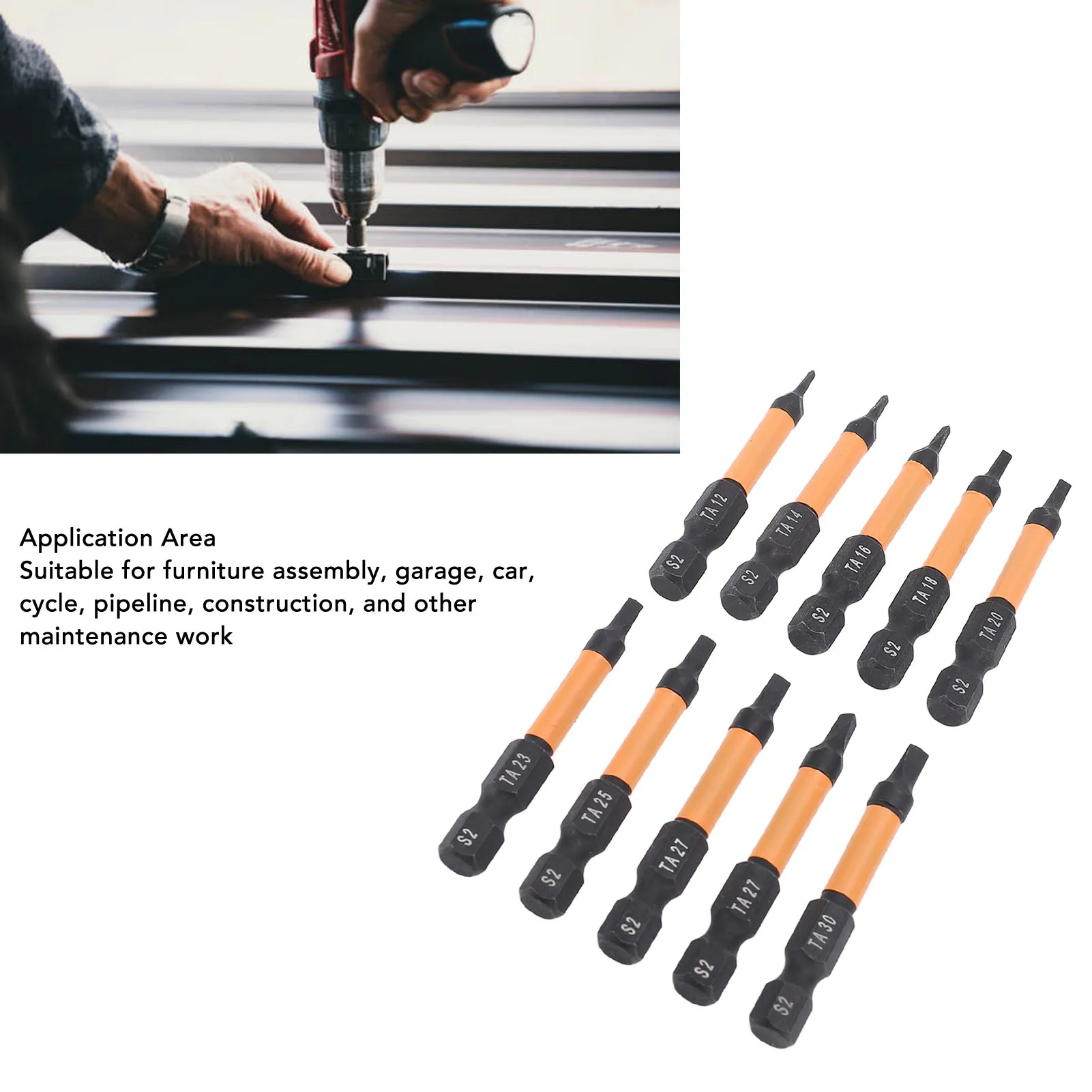 Triangular Drill Bit Triangular Screwdriver Bit Set 1/4 Inch Hex Shank  Alloy Steel High Strength Magnetic for Construction