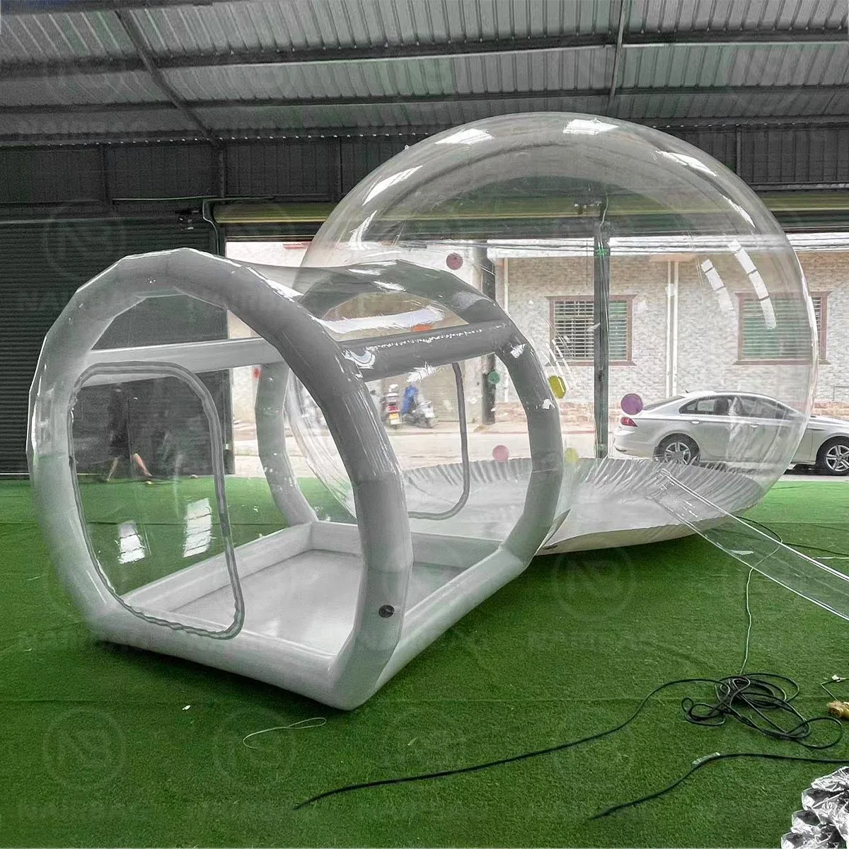 NAIRBAG 10ft aufblasbares Blasenballon-Hauszelt, Blasenhaus, Luftkuppelzelt, Gartenzelt mit Gebläsepumpe für Hochzeit und Party