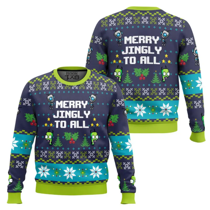 Doom Is Coming Invader Zim suéter navideño feo divertido jersey de fiesta de vacaciones suéter de gran tamaño para hombres y mujeres regalo de Navidad 2026
