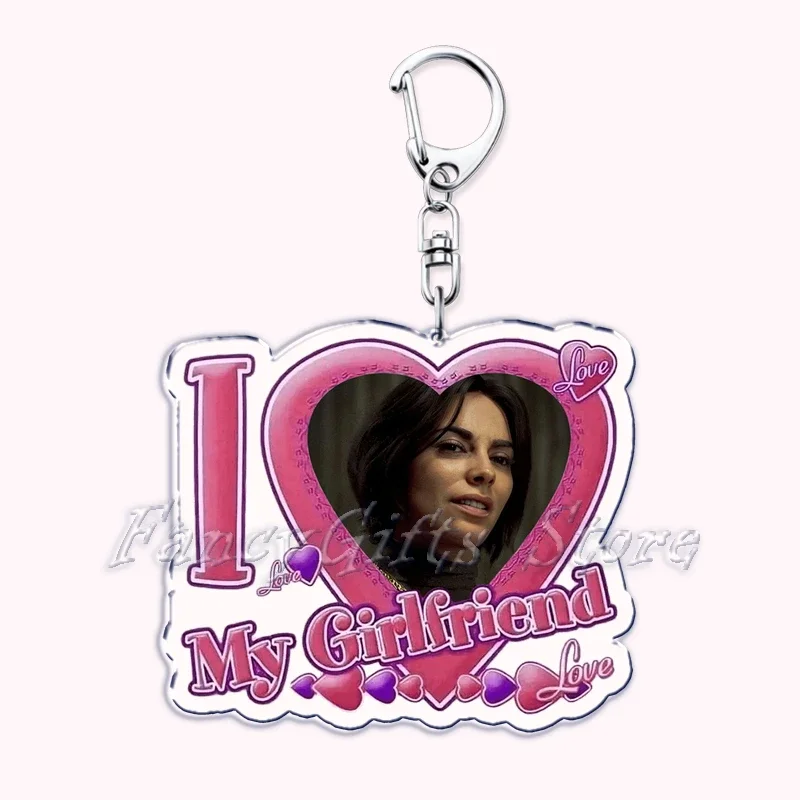 Popular I Love My Girlfriend Valeria Garza Key Chain Keychains Ring for Bag Pendant Keyring Jewelry Friends Fans Gifts