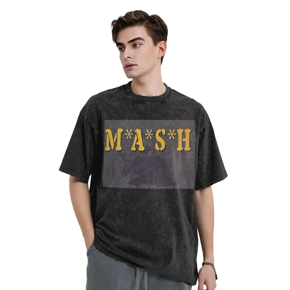 Mash 4077 4077th Hawkeye Kinger Alan Alda War  Washed T Shirts Vintage Short Sleeve Hip Hop T-Shirt Streetwear Tops Tees