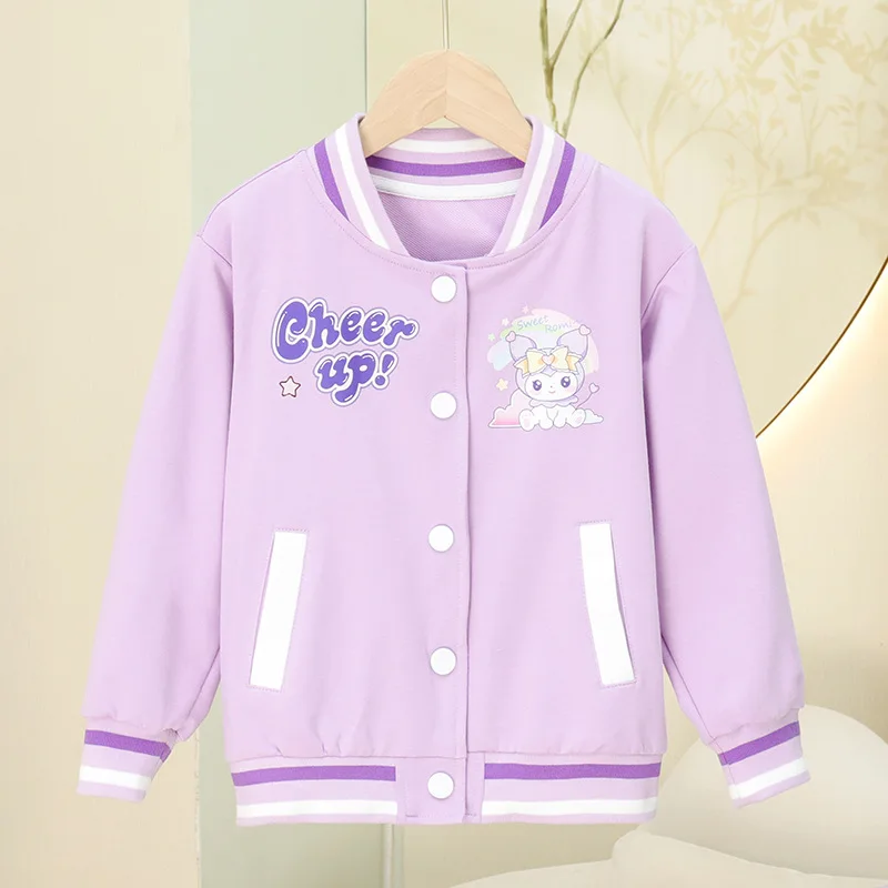 

Sanrio Girl Casual Coat Suit Hello Kitty Kawaii Anime Student Autumn Jacket T-Shirt Long Pants 3-Piece Set Children Clothing New