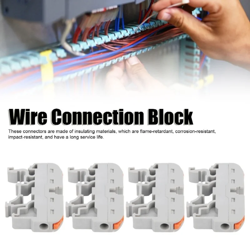 10Pcs Wire Connection Block Din Rail Type Spring Lever Cable Connector Terminal PCT-211