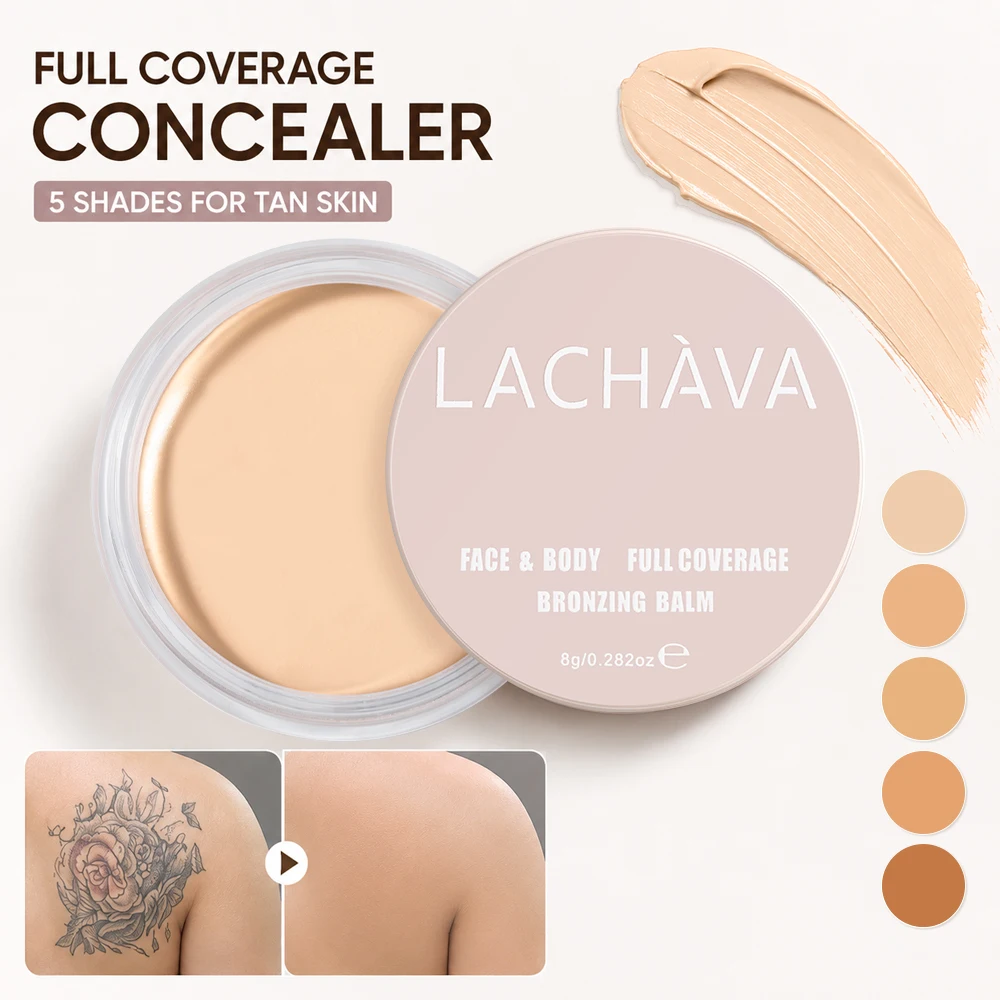 Full Coverage Concealer Balm for Face & Body, Creamy Texture, Hides Tattoos & Flaws, Evens Skin Tone Naturally