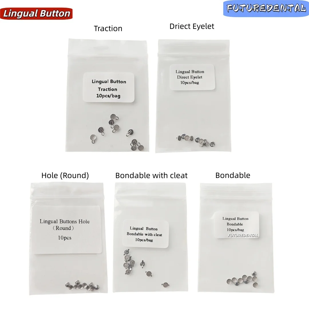 Dental Lingual Button Traction, Lingual Button Direct Eyelet, Lingual Button Hole (Round),lingual Button Bondable with Cleat