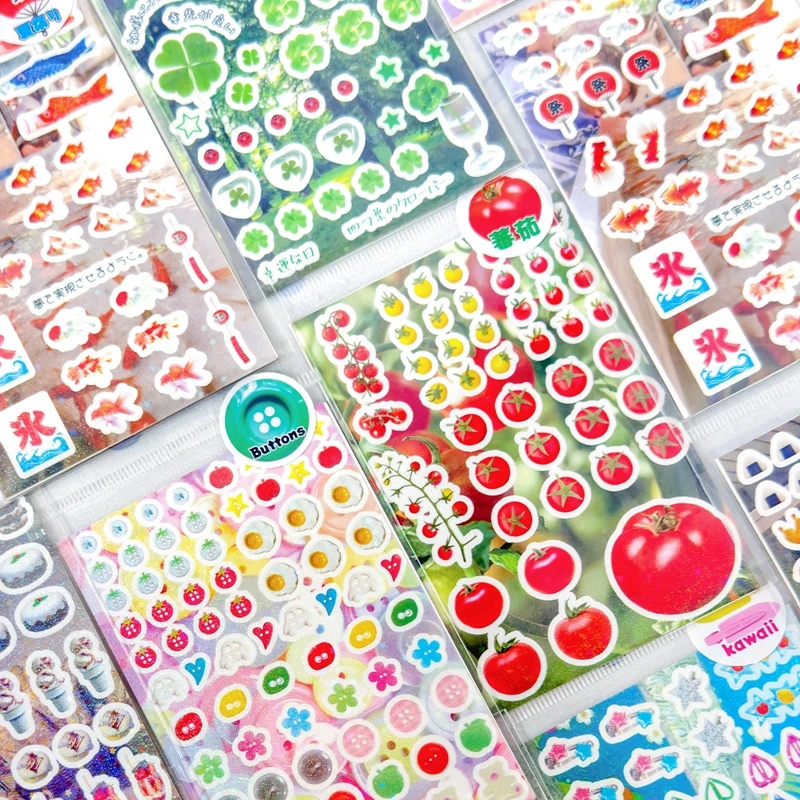 Y2K Japanse sticker 8-stijl glitter leuke sticker telefoonhoesje notebook scrapbooking DIY decoratieve stickers collagemateriaal