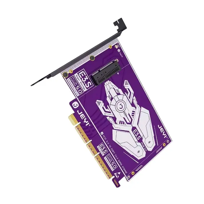 JEYI Pcie 5.0 EDSFF E3. S Adapter Card For Nvme SSD Expansion 128Gbps Supports X4/X8/X16 Slots For Desktop