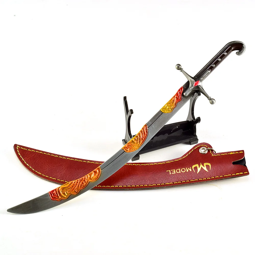 30 cm Populaire Soul Game Randapparatuur Wandering Kromzwaard Geschenkdoos Versie Alle Metalen Ambachten Nomad's Kilij Ornament Mes Speelgoed Zwaard