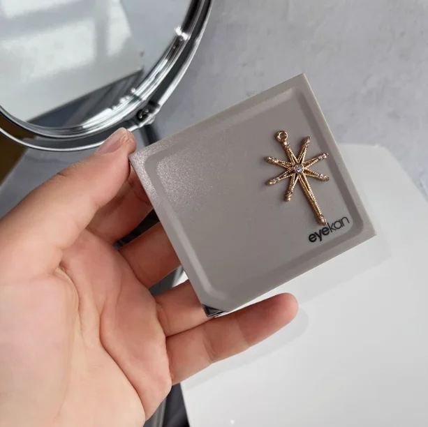 Hot stamping 8 ดาวคอนแทคเลนส์กล่องสําหรับเด็กน่ารักและ high-end ประณีตและน้ําหนักเบา retro Leak PROOF คอนแทคเลนส์ B2