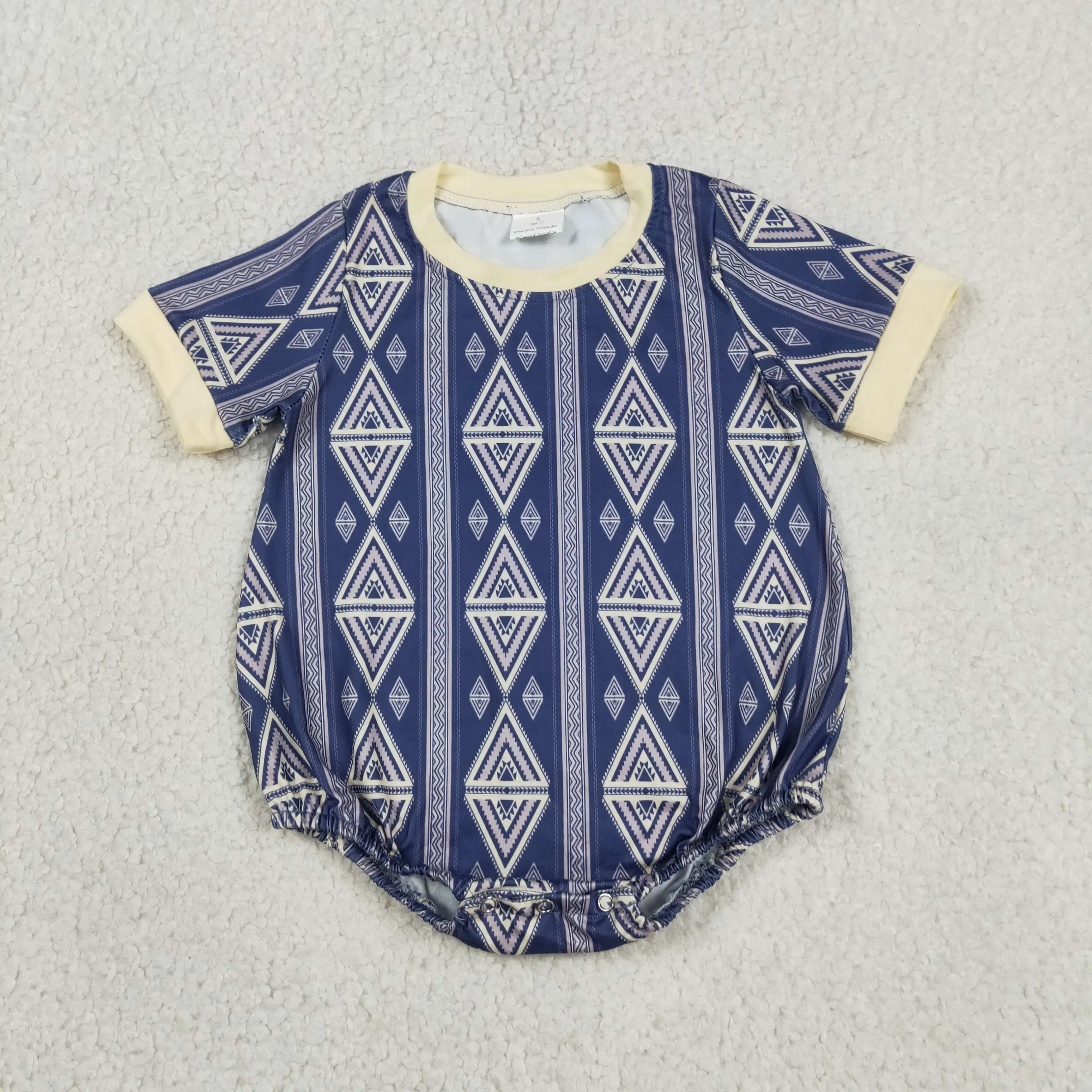 Wholesale Infant Newborn Short Sleeves Coverall Baby Boy Western Bodysuit Kids Toddler Buttons Romper Children Boys Clothes